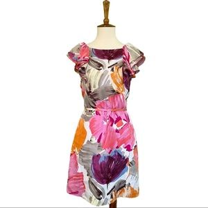 BCBGMAXAZRIA Silk Watercolor Floral Dress [Size 0]